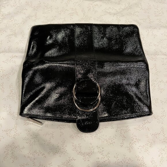 Hobo Foldover Clutch, Black Patent Leather - Picture 11 of 11